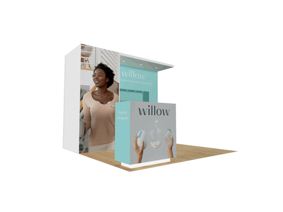 10x10 Willow trade show exhibit rental Orlando - inline stand with seg graphics
