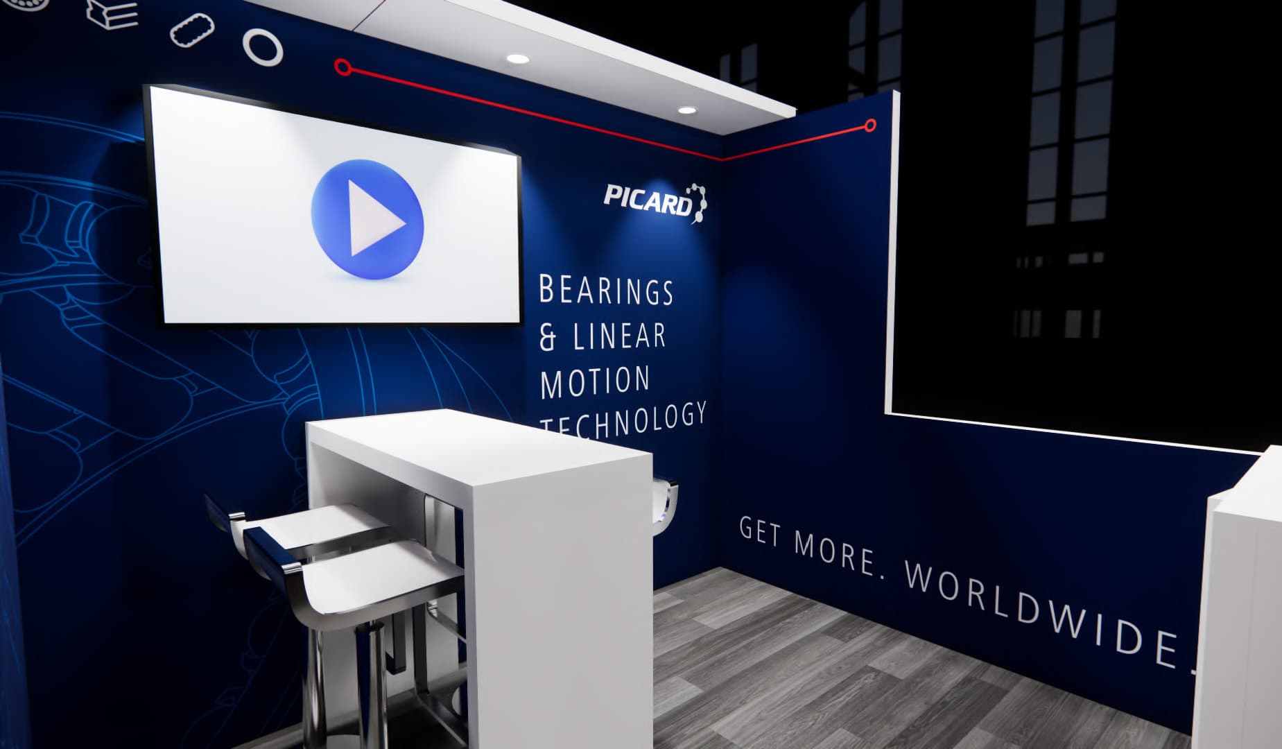 10x10 Las Vegas trade show exhibit rental Orlando - inline stand with seg graphics