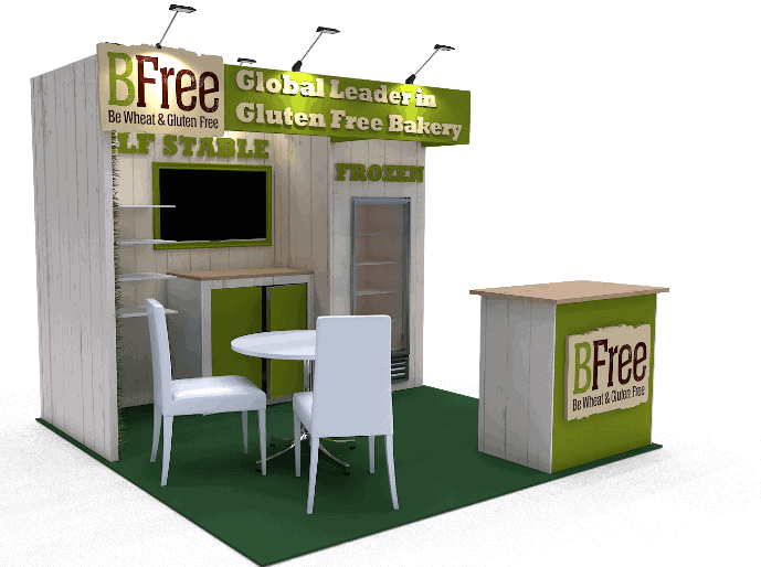 10x10 Bfree 10X10V2 trade show exhibit rental Orlando - inline stand with seg graphics