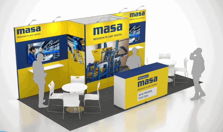 10x20 Ee 10X20 Masa trade show exhibit rental Orlando - inline stand with seg graphics