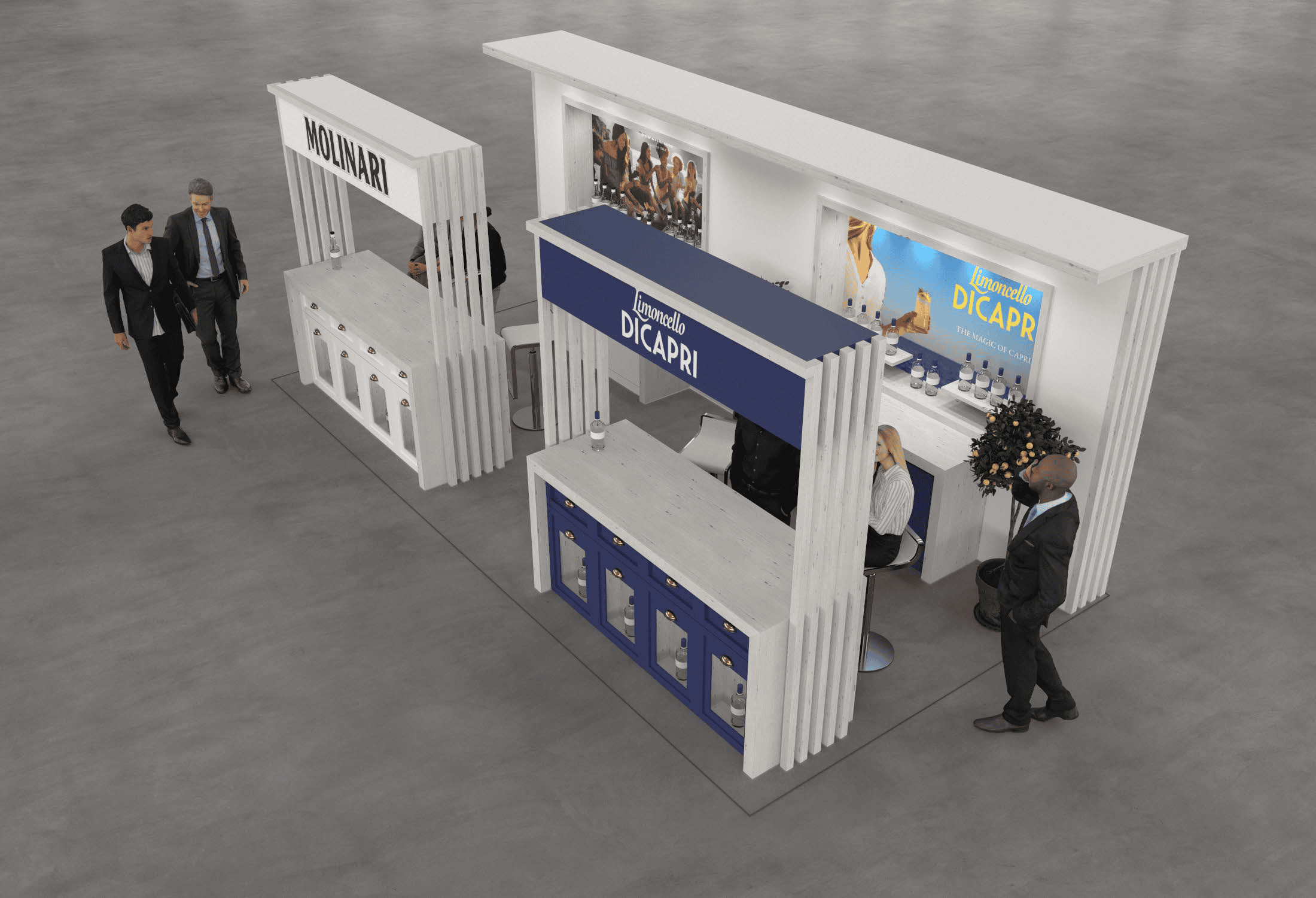 10x20 Molinari And Limoncello Di Capri.10X20.V5.2024.04.22 1 trade show exhibit rental Orlando - inline stand with seg graphics