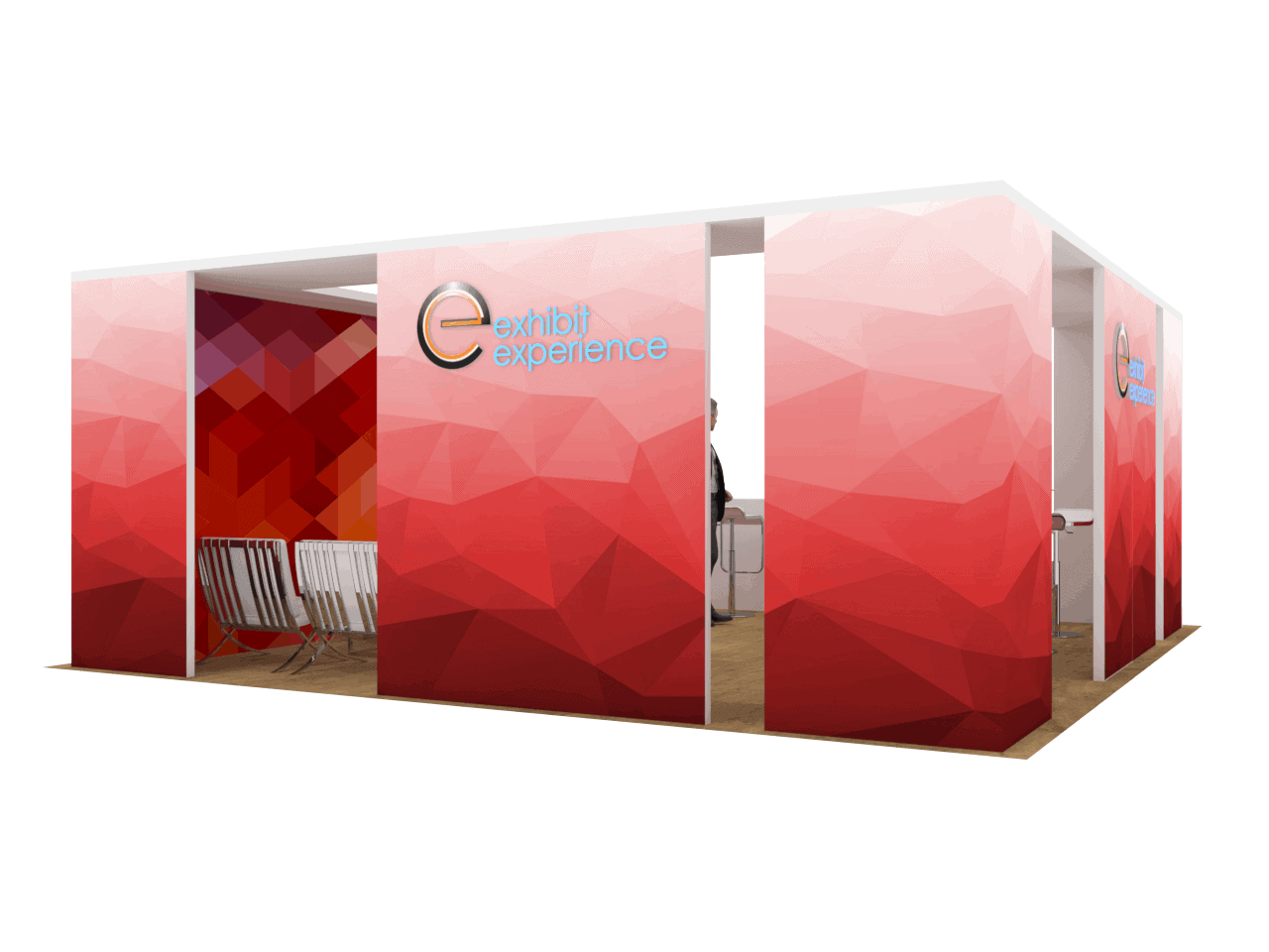 20x20 World Of Concrete Model 2018 trade show exhibit rental Orlando - island stand with led video wall