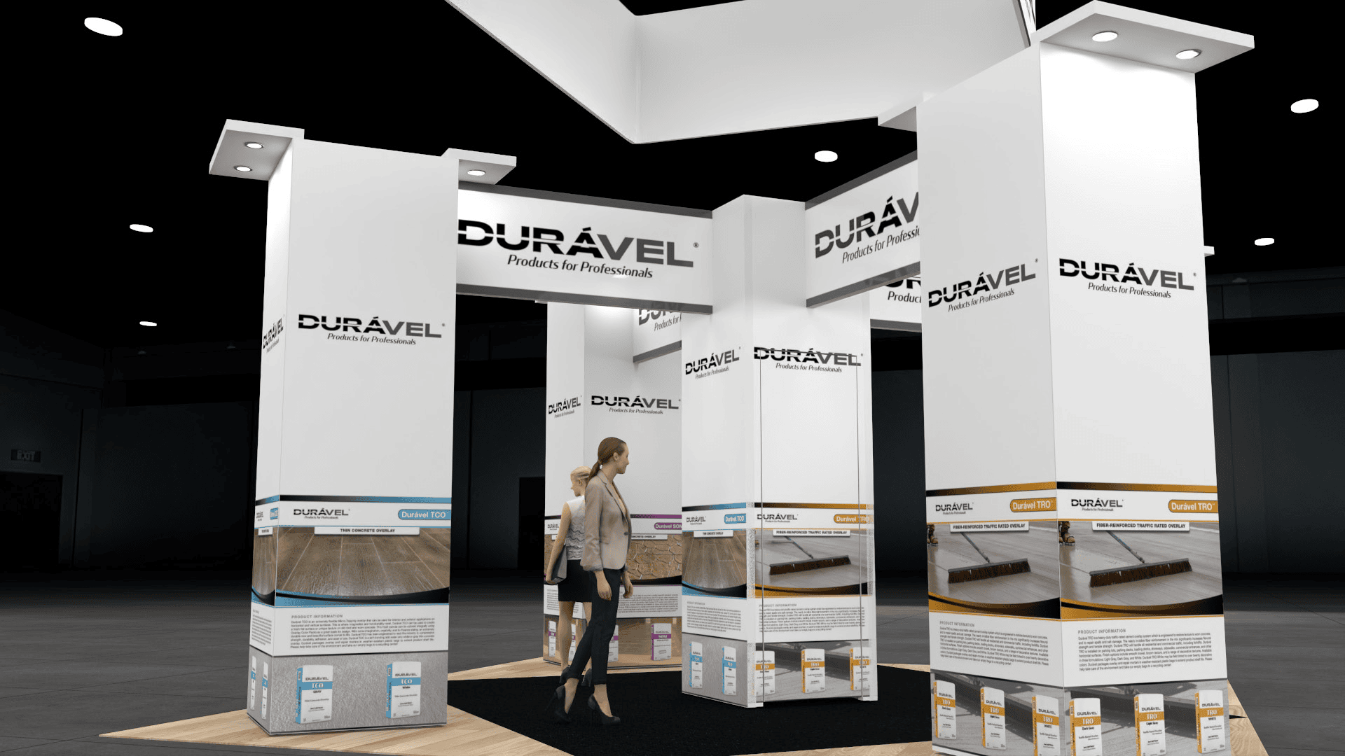 20x20 Duravel 20X20 trade show exhibit rental Orlando - island stand with led video wall