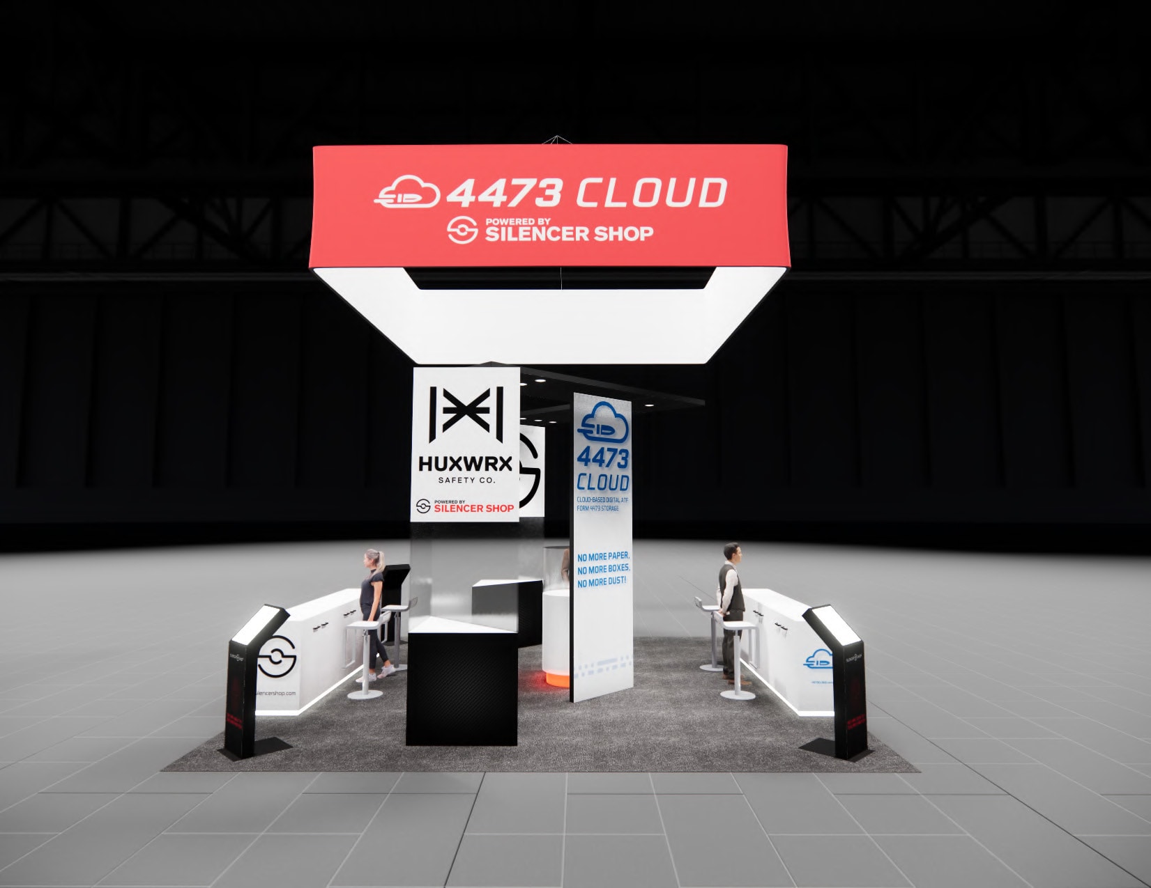 20x20 Dallas trade show exhibit rental Orlando - island stand with led video wall