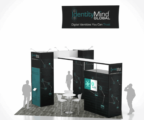 20x20 Ee 20X20 Identity Mind trade show exhibit rental Orlando - island stand with led video wall