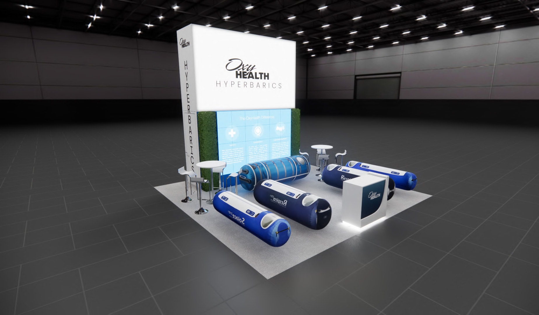 Custom trade show exhibit design Orlando — free 3D rendering for your custom stand rental at OCCC and all Orlando venues