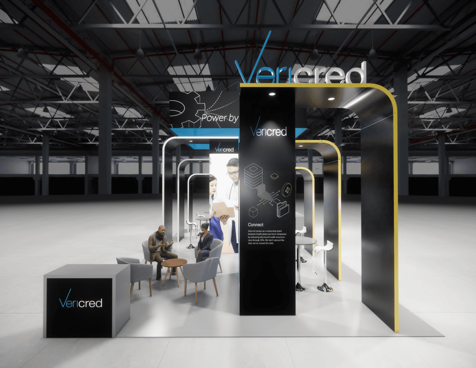 20x30 20 X 30 Vericred trade show exhibit rental Orlando - island stand with led video wall
