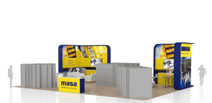 20x30 Society For Information trade show exhibit rental Orlando - island stand with led video wall