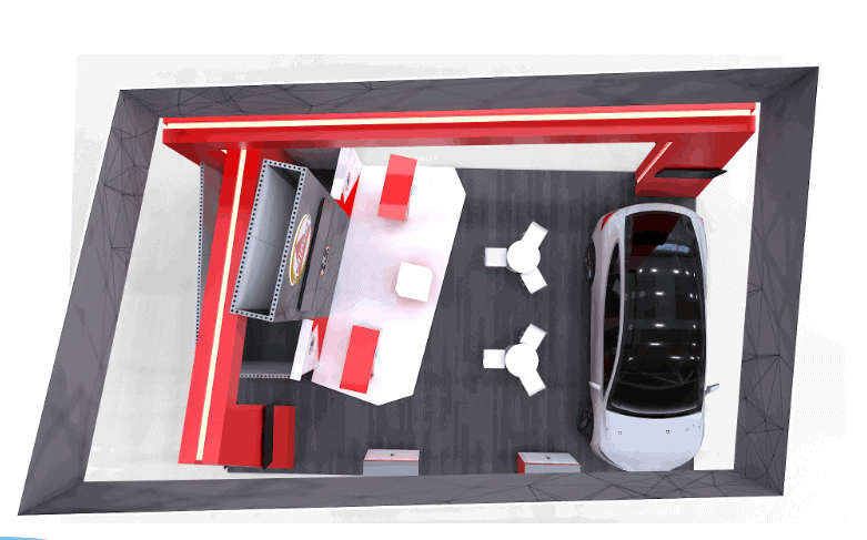 20x30 Trillium 20X30V3 trade show exhibit rental Orlando - island stand with led video wall