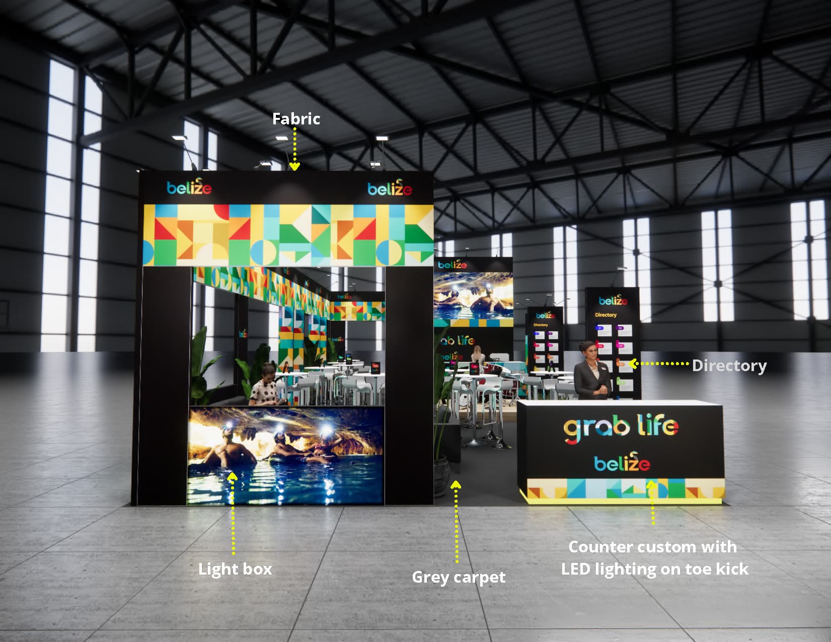 20×40 island trade show stand rental Orlando — custom island exhibit build