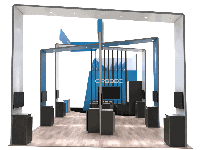 20×50 island trade show stand rental Orlando — custom island exhibit build