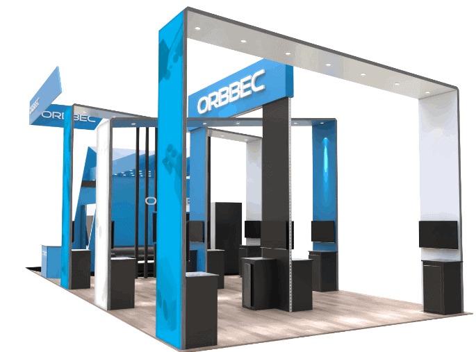 20x40 Dash 20X40 Cm Island 33.5K trade show exhibit rental Orlando - island stand with led video wall