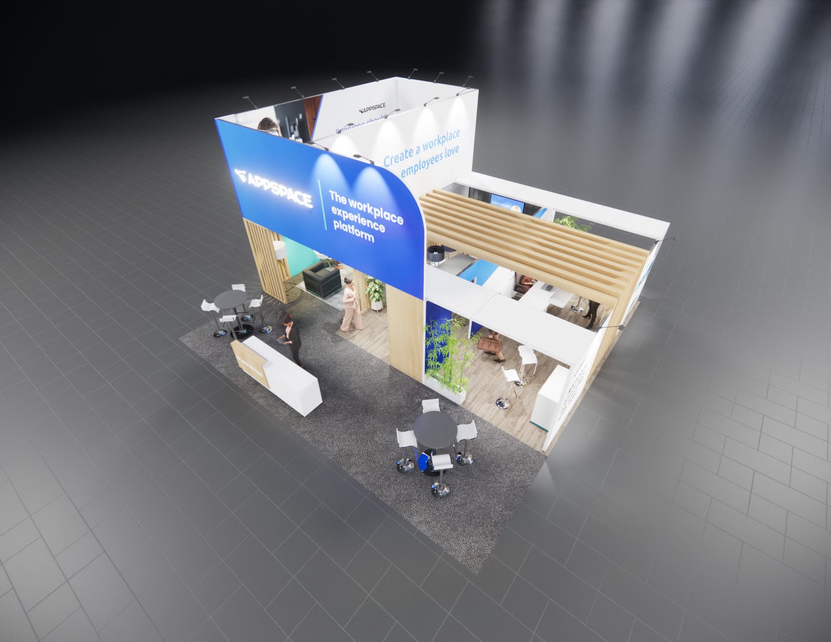 30×30 island trade show stand rental Orlando — custom island exhibit build