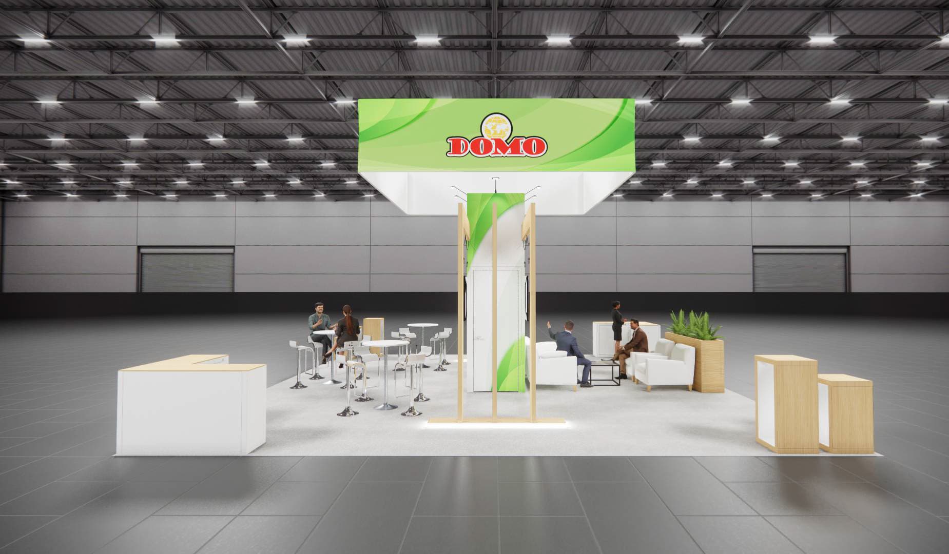30x30 Domo 30X30.V1.23.18.04 trade show exhibit rental Orlando - island stand with led video wall