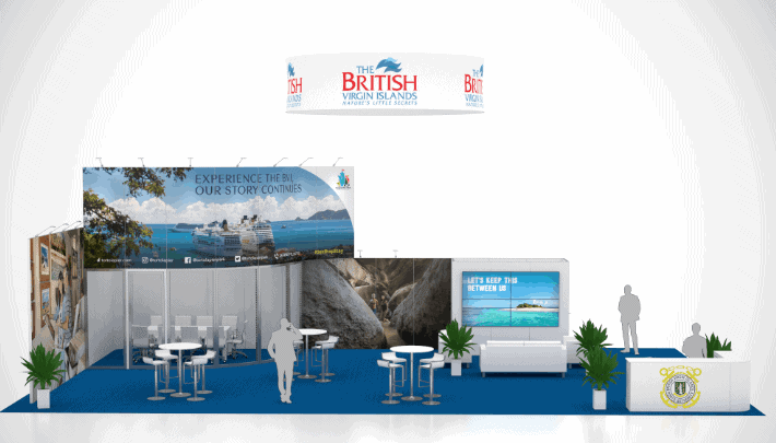 30×50 island trade show stand rental Orlando — custom island exhibit build