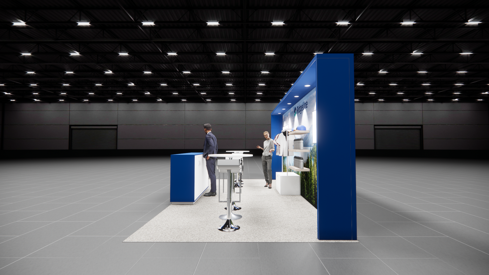 10x20 Ridgeline trade show exhibit rental Orlando - inline stand with seg graphics