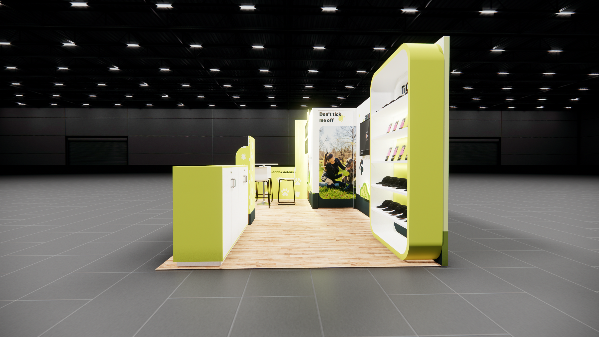 10x20 Tickmitt trade show exhibit rental Orlando - inline stand with seg graphics