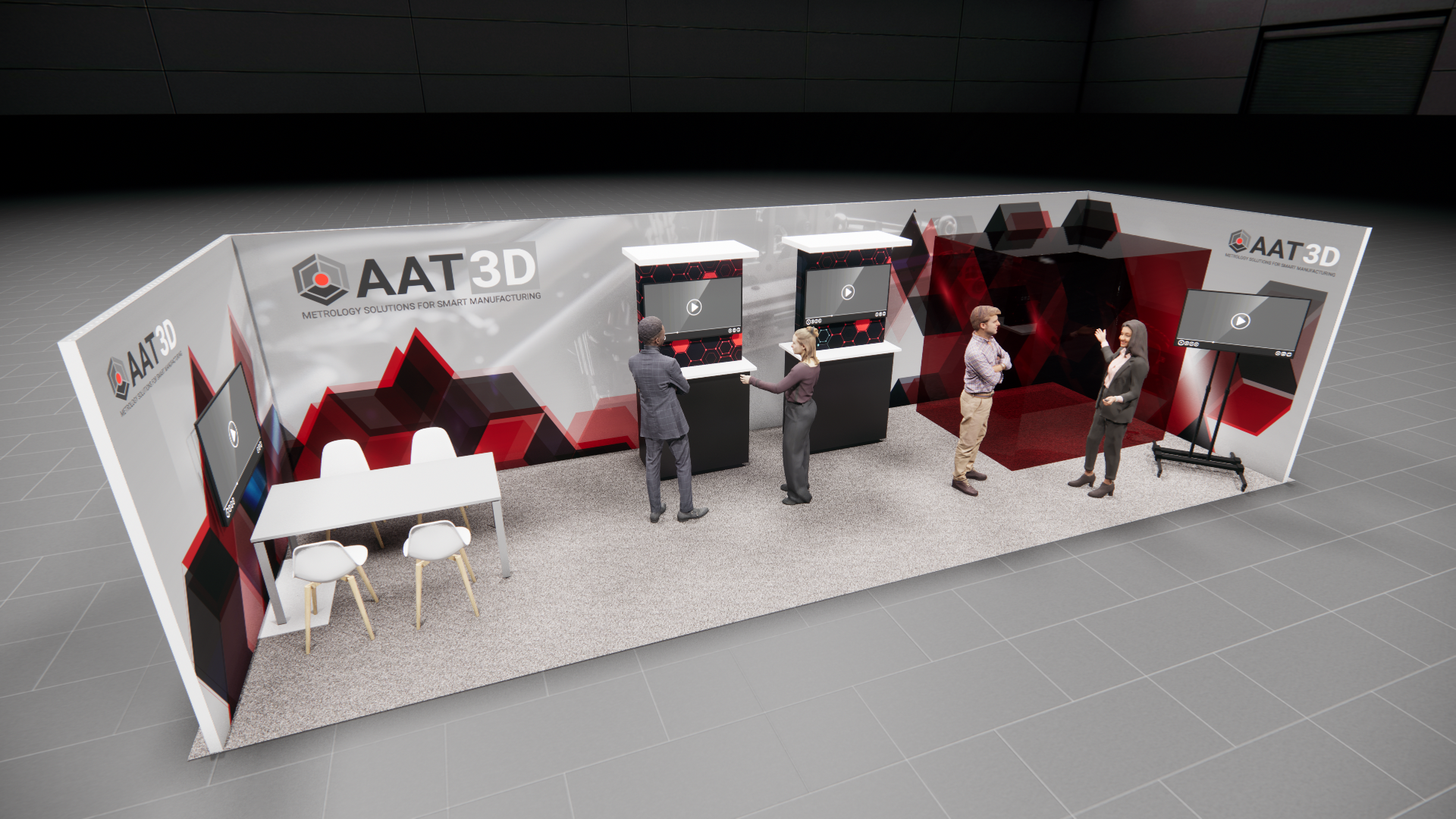 10x30 AAT 3D trade show exhibit rental Orlando - inline stand with seg graphics